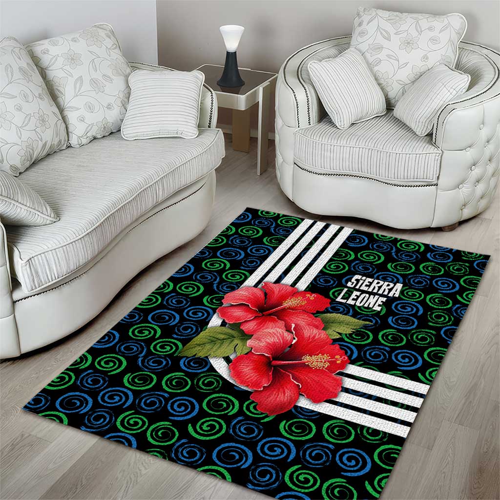 Sierra Leone Area Rug Red Hibiscus Floral Design TS04