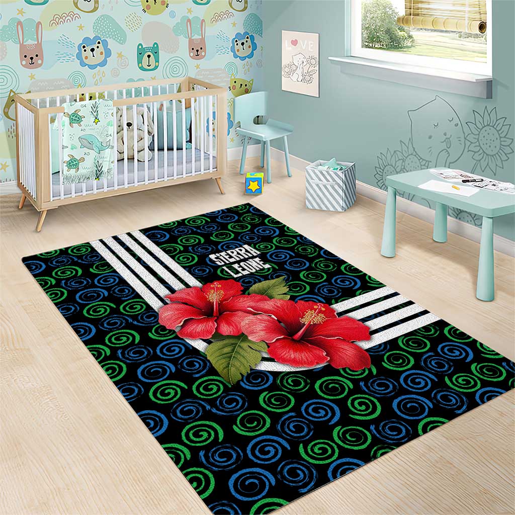 Sierra Leone Area Rug Red Hibiscus Floral Design TS04