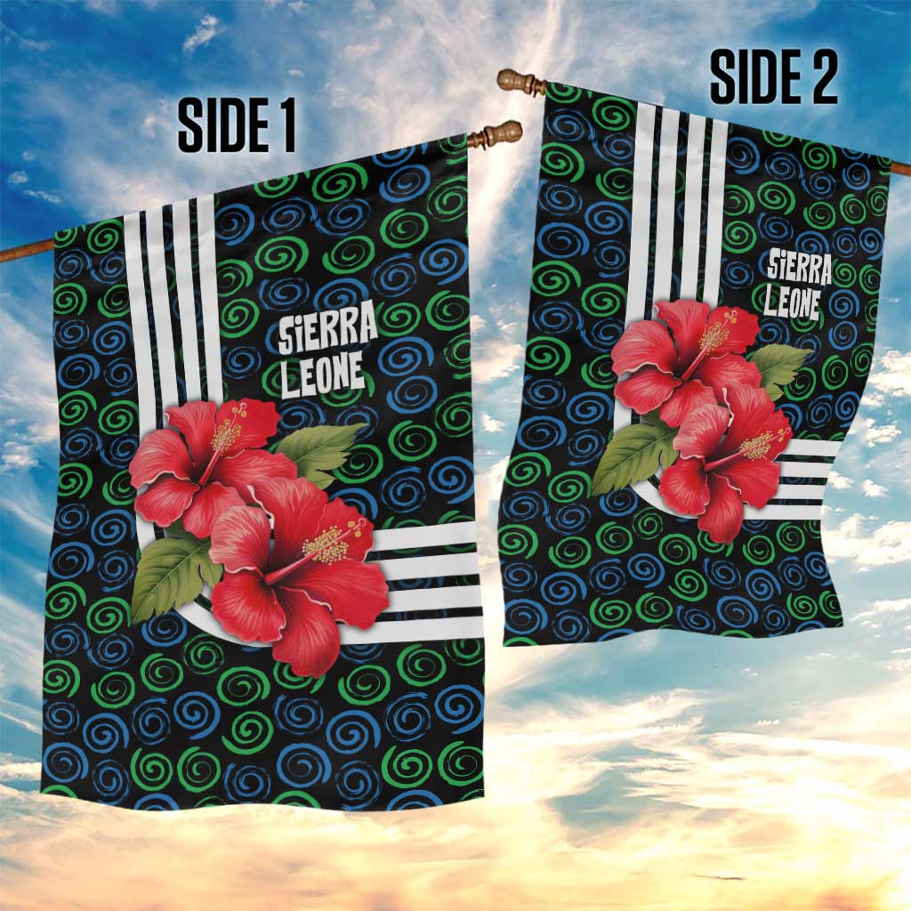 Sierra Leone Garden Flag Red Hibiscus Floral Design TS04