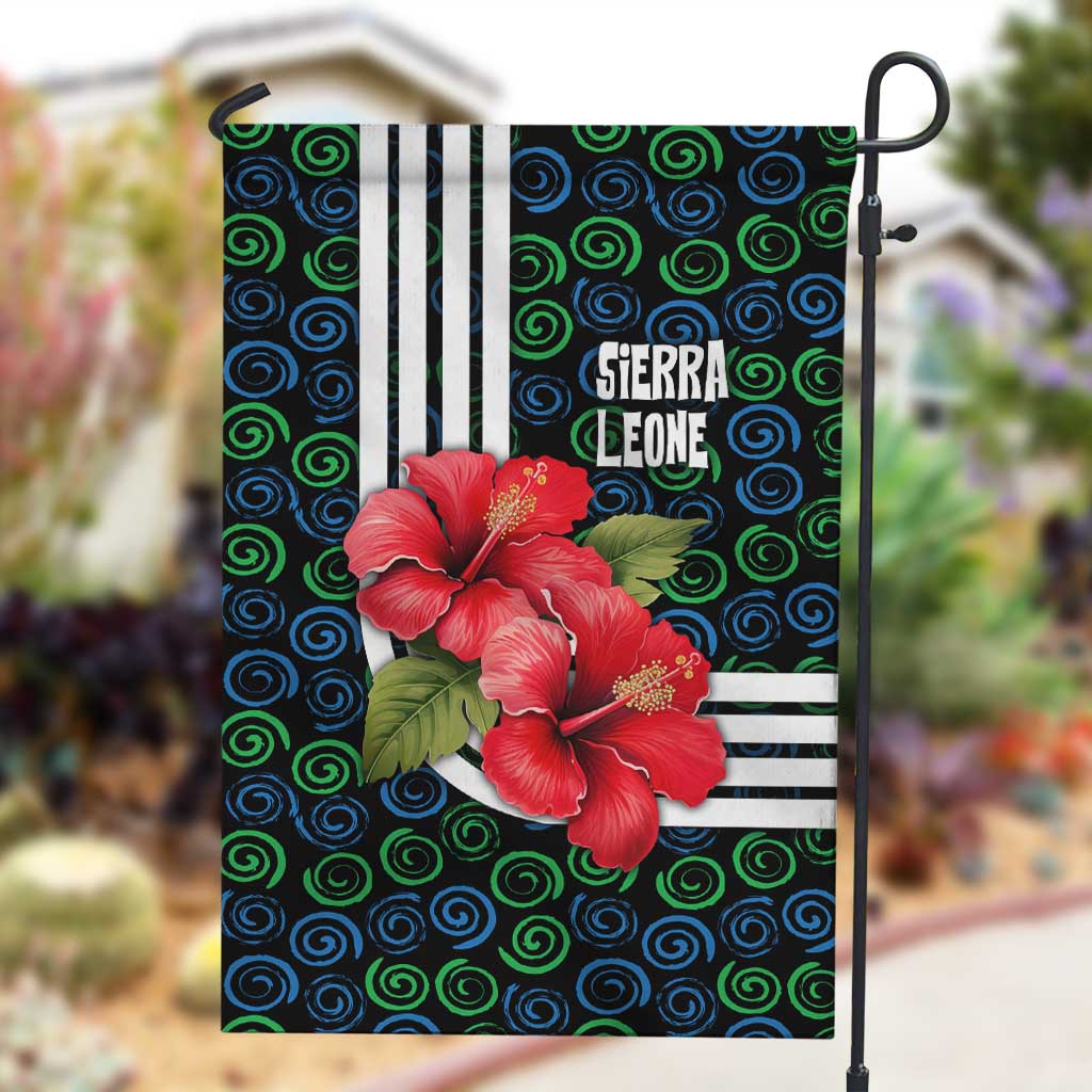 Sierra Leone Garden Flag Red Hibiscus Floral Design TS04