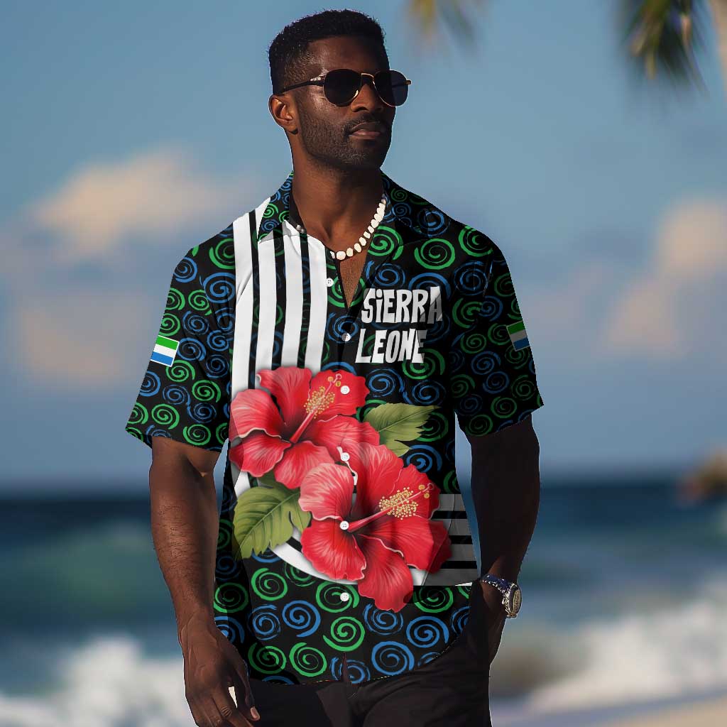 Sierra Leone Hawaiian Shirt Red Hibiscus Floral Design TS04