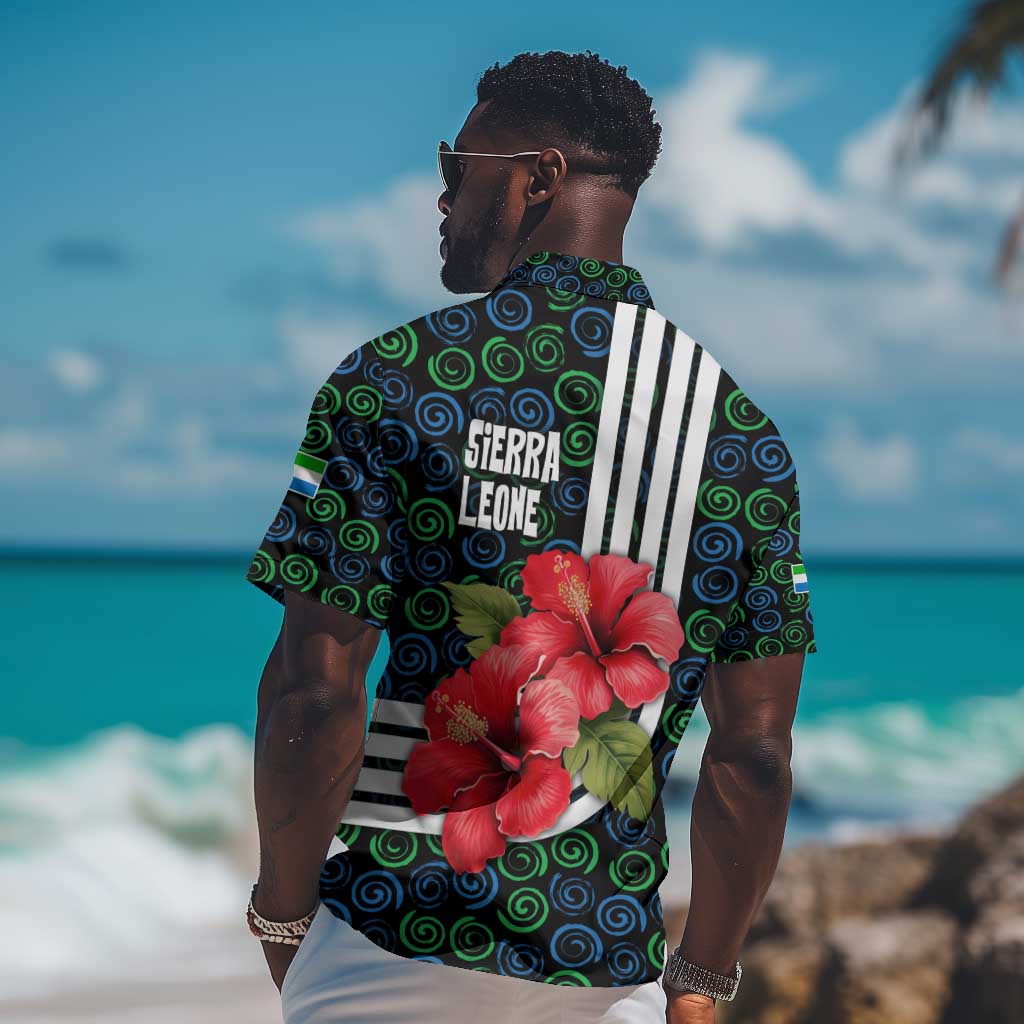 Sierra Leone Hawaiian Shirt Red Hibiscus Floral Design TS04