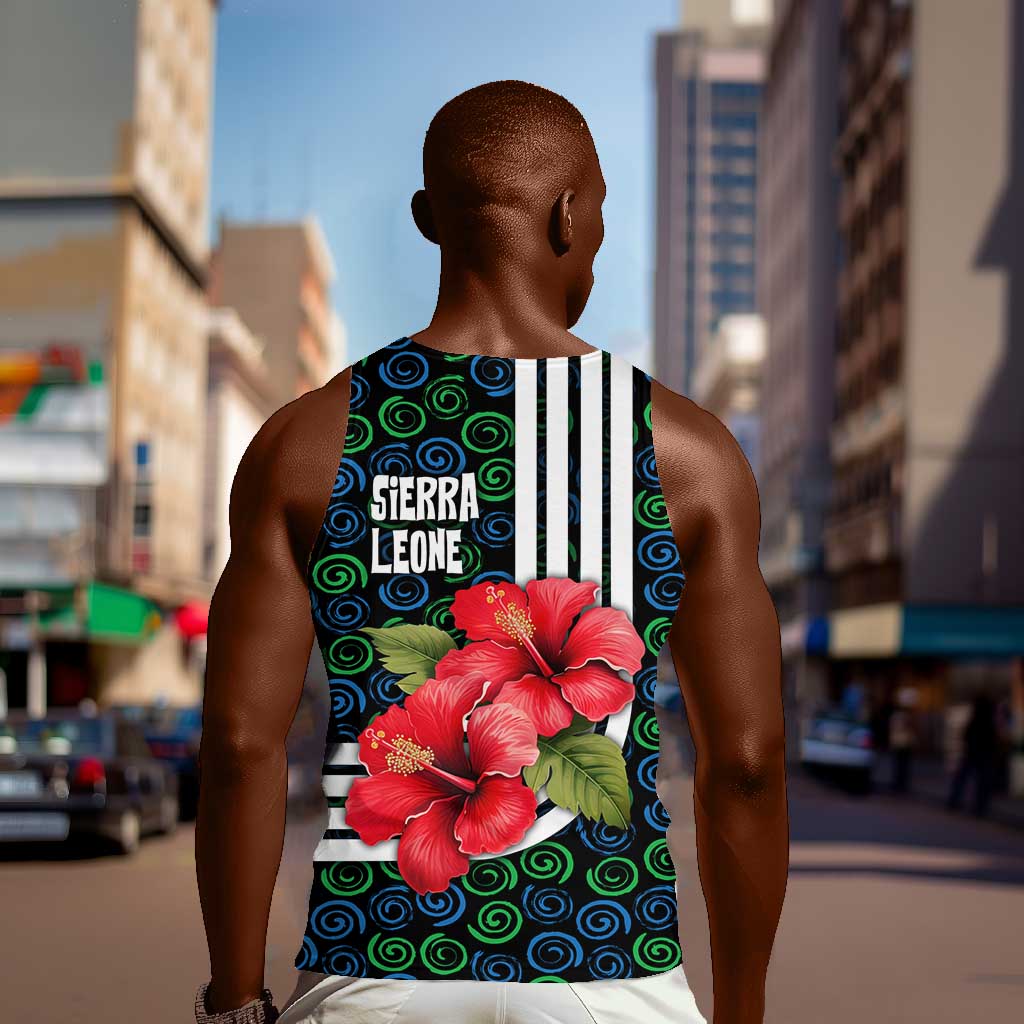 Sierra Leone Men Tank Top Red Hibiscus Floral Design TS04