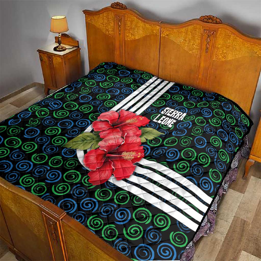 Sierra Leone Quilt Red Hibiscus Floral Design TS04