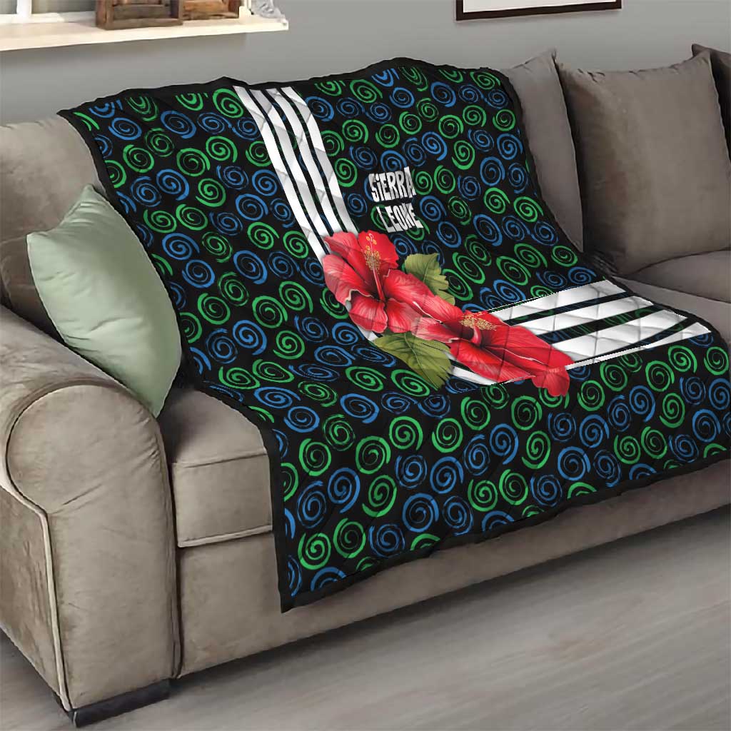 Sierra Leone Quilt Red Hibiscus Floral Design TS04