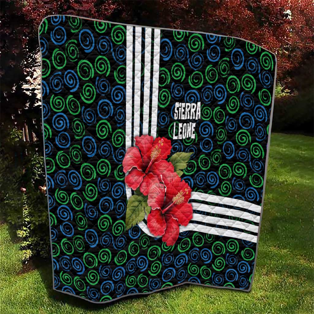 Sierra Leone Quilt Red Hibiscus Floral Design TS04