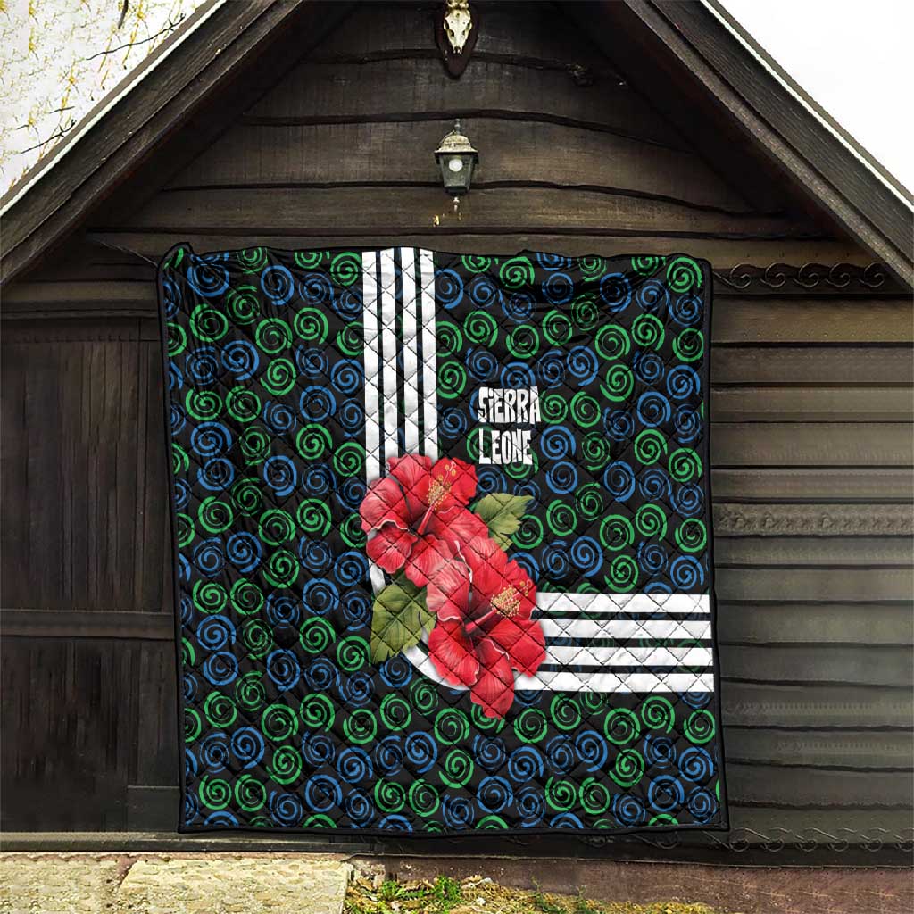 Sierra Leone Quilt Red Hibiscus Floral Design TS04