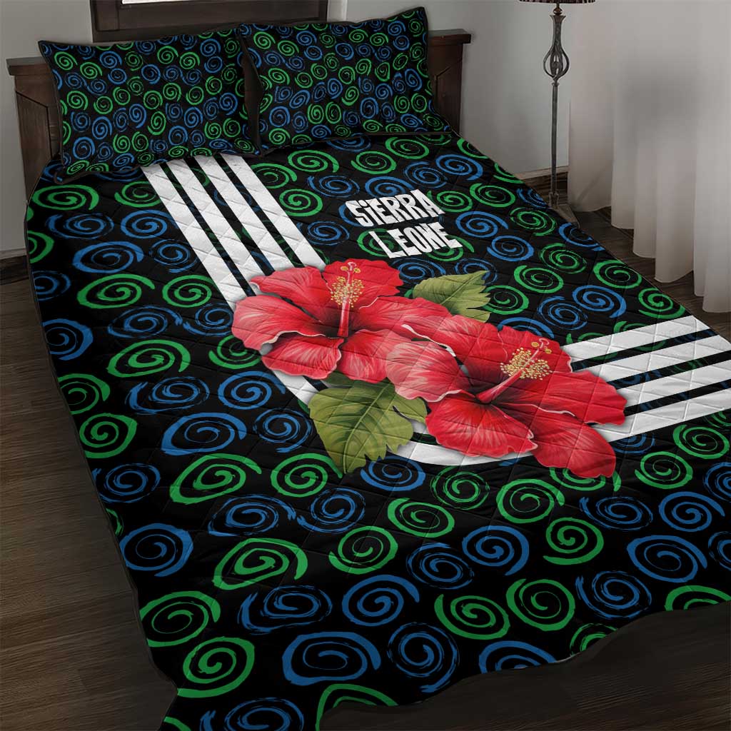 Sierra Leone Quilt Bed Set Red Hibiscus Floral Design TS04