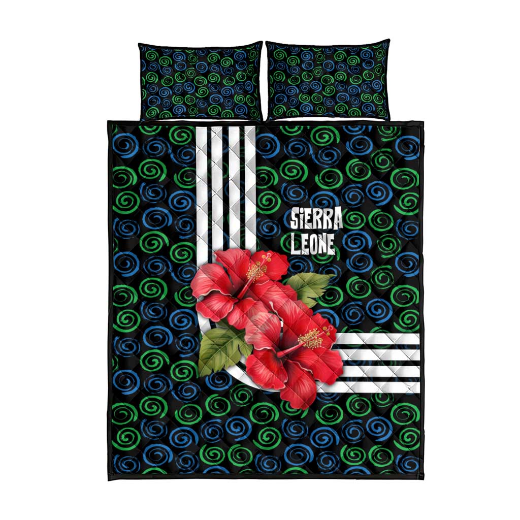 Sierra Leone Quilt Bed Set Red Hibiscus Floral Design TS04
