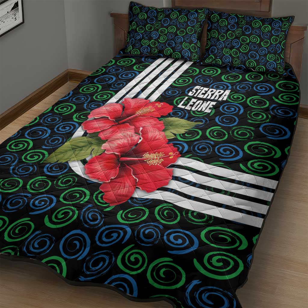 Sierra Leone Quilt Bed Set Red Hibiscus Floral Design TS04