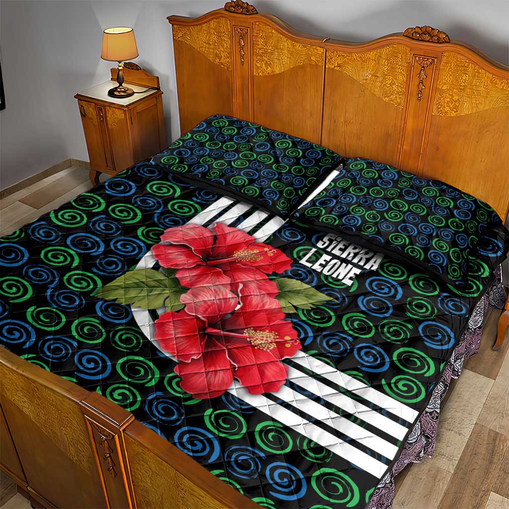 Sierra Leone Quilt Bed Set Red Hibiscus Floral Design TS04