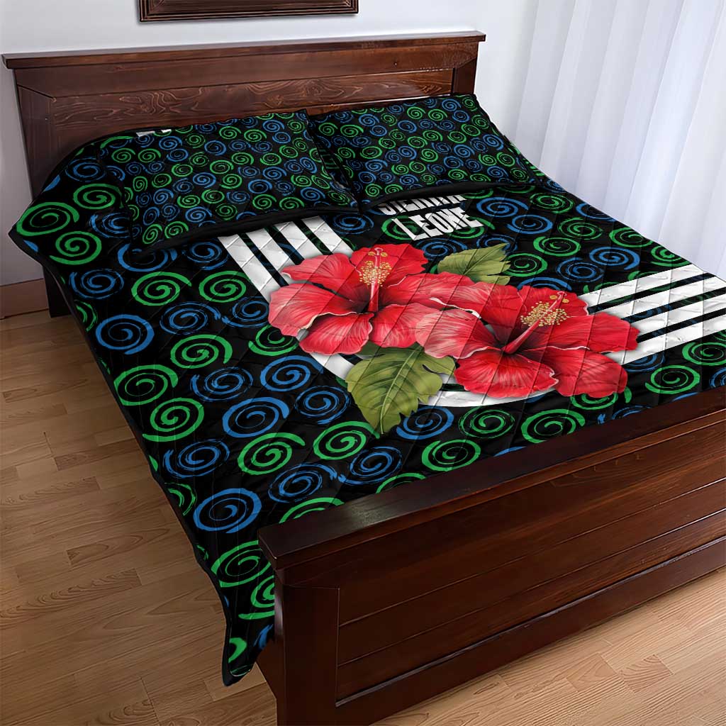 Sierra Leone Quilt Bed Set Red Hibiscus Floral Design TS04