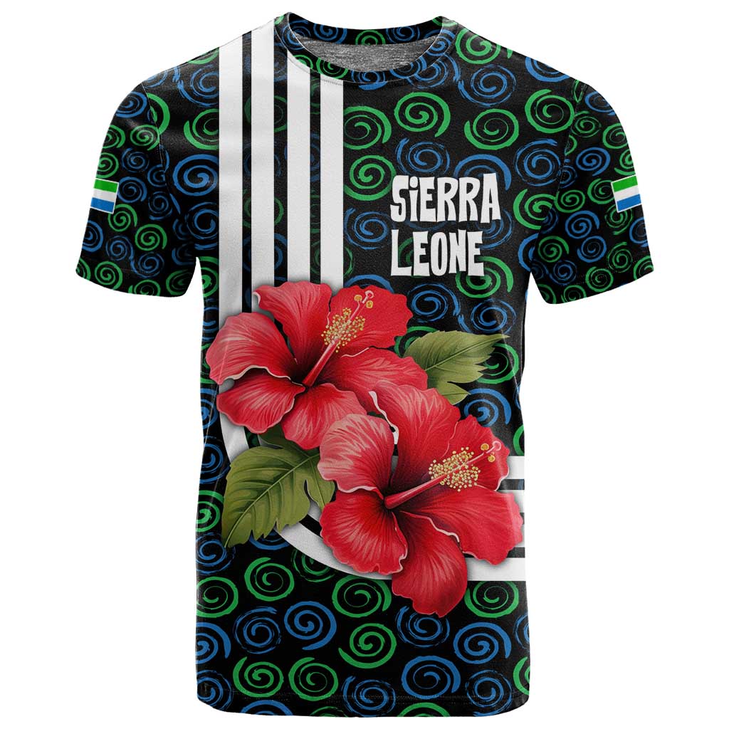 Sierra Leone T shirt Red Hibiscus Floral Design TS04