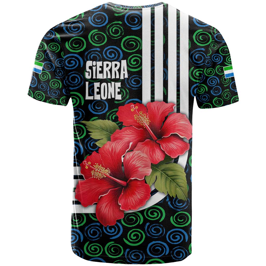 Sierra Leone T shirt Red Hibiscus Floral Design TS04