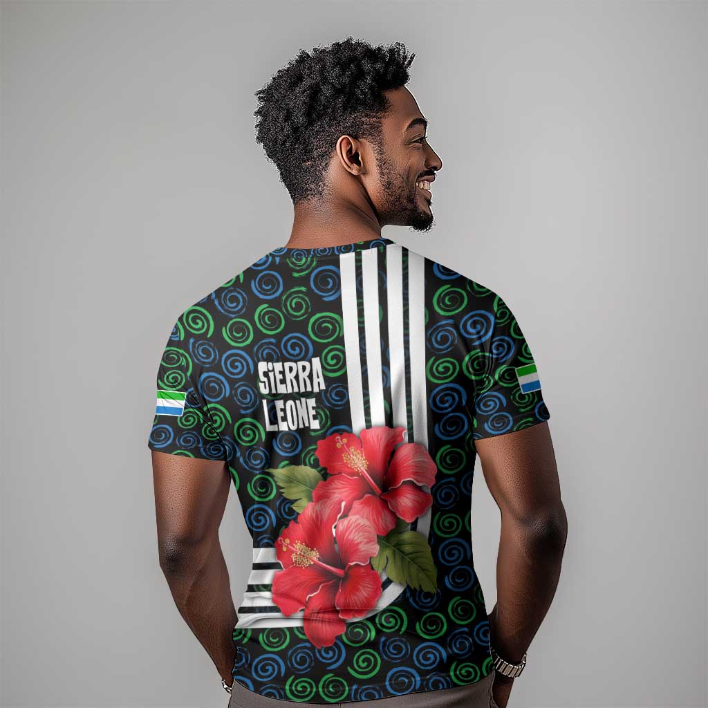 Sierra Leone T shirt Red Hibiscus Floral Design TS04