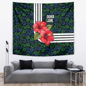 Sierra Leone Tapestry Red Hibiscus Floral Design TS04