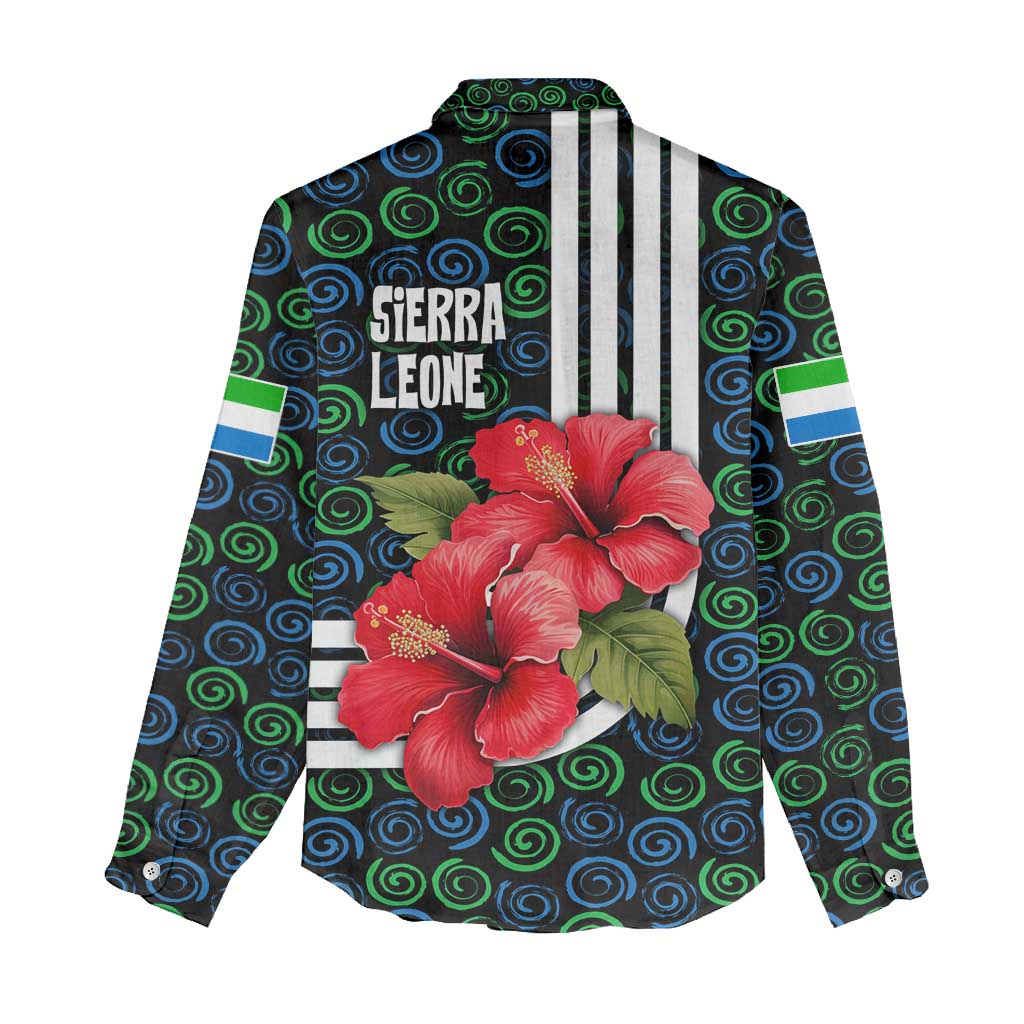 Sierra Leone Women Casual Shirt Red Hibiscus Floral Design TS04