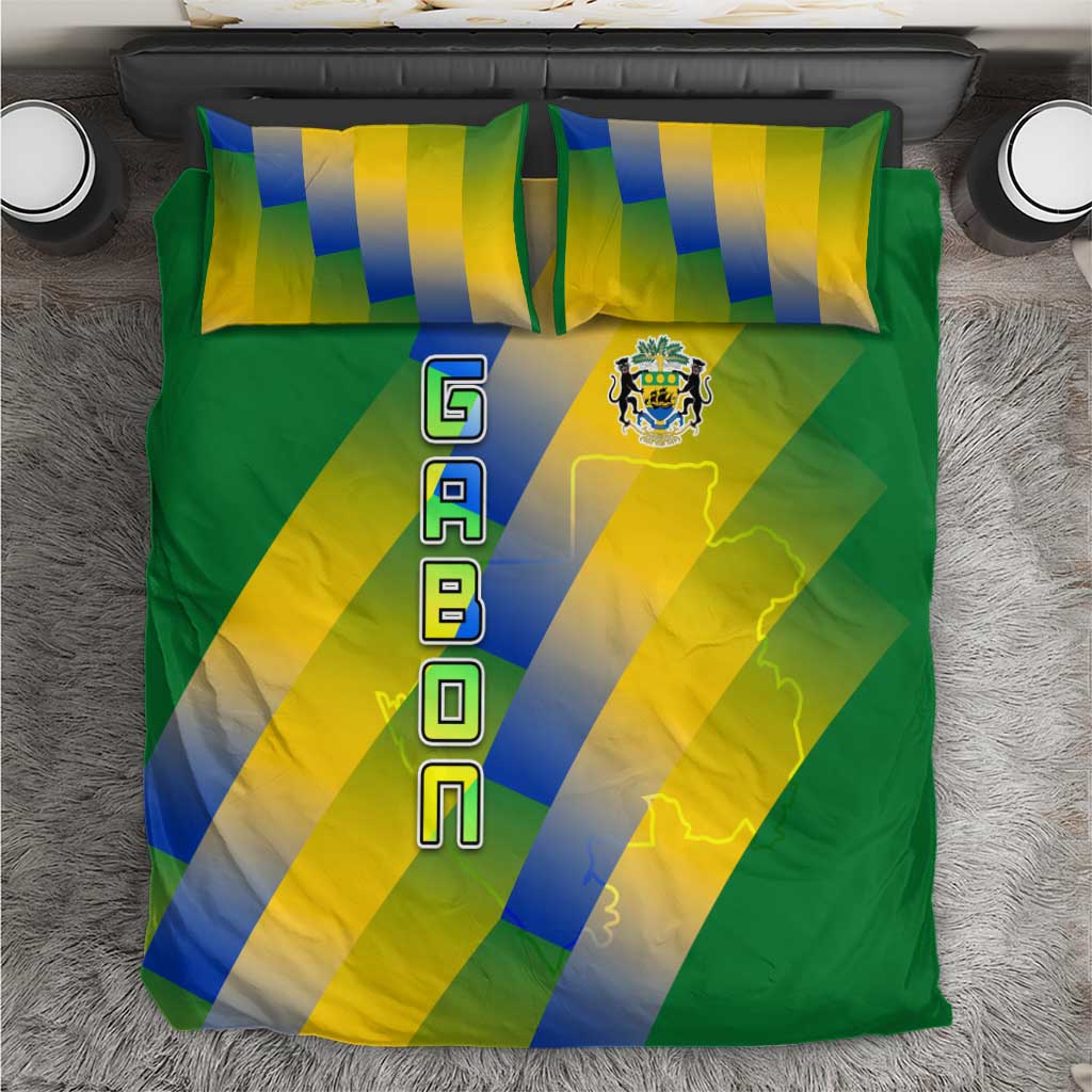 Gabon Flag Bedding Set - National Coat of Arms and Vertical Design TS04