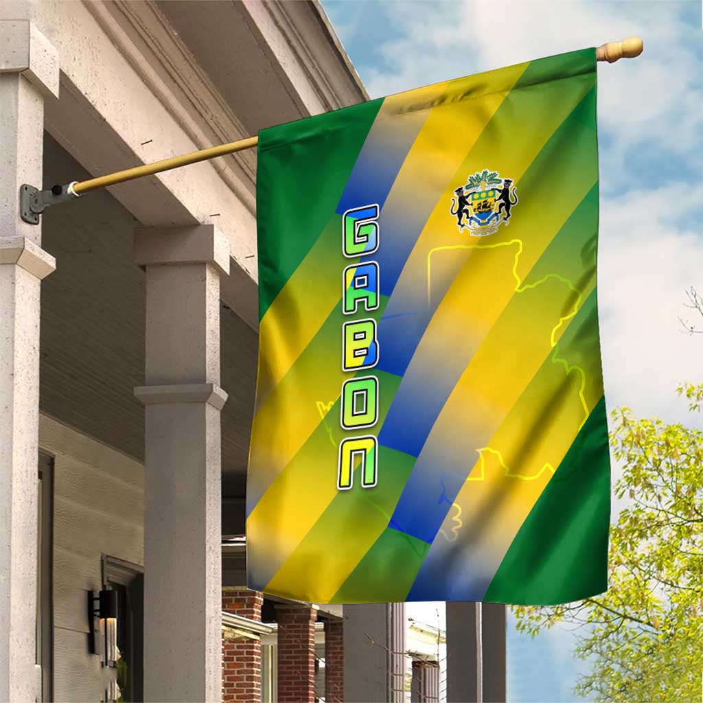 Gabon Flag Garden Flag - National Coat of Arms and Vertical Design TS04