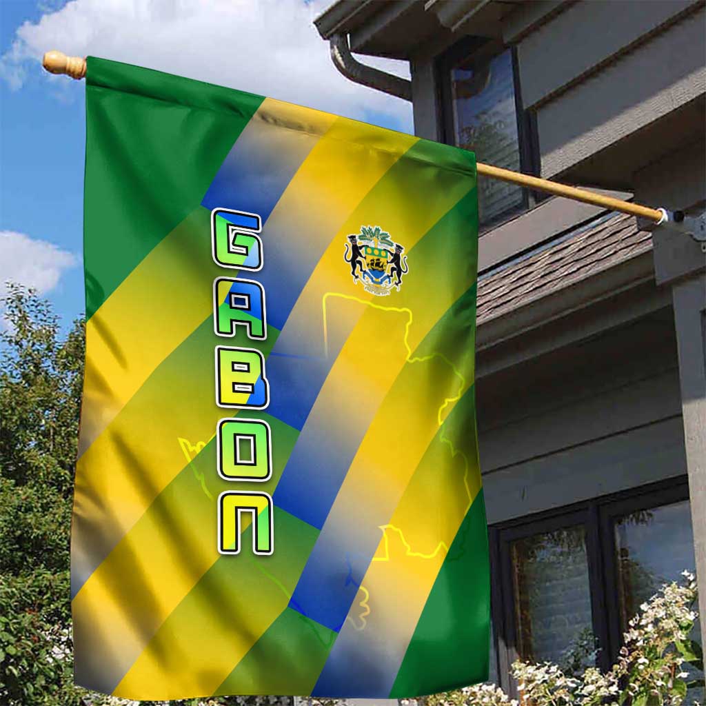 Gabon Flag Garden Flag - National Coat of Arms and Vertical Design TS04