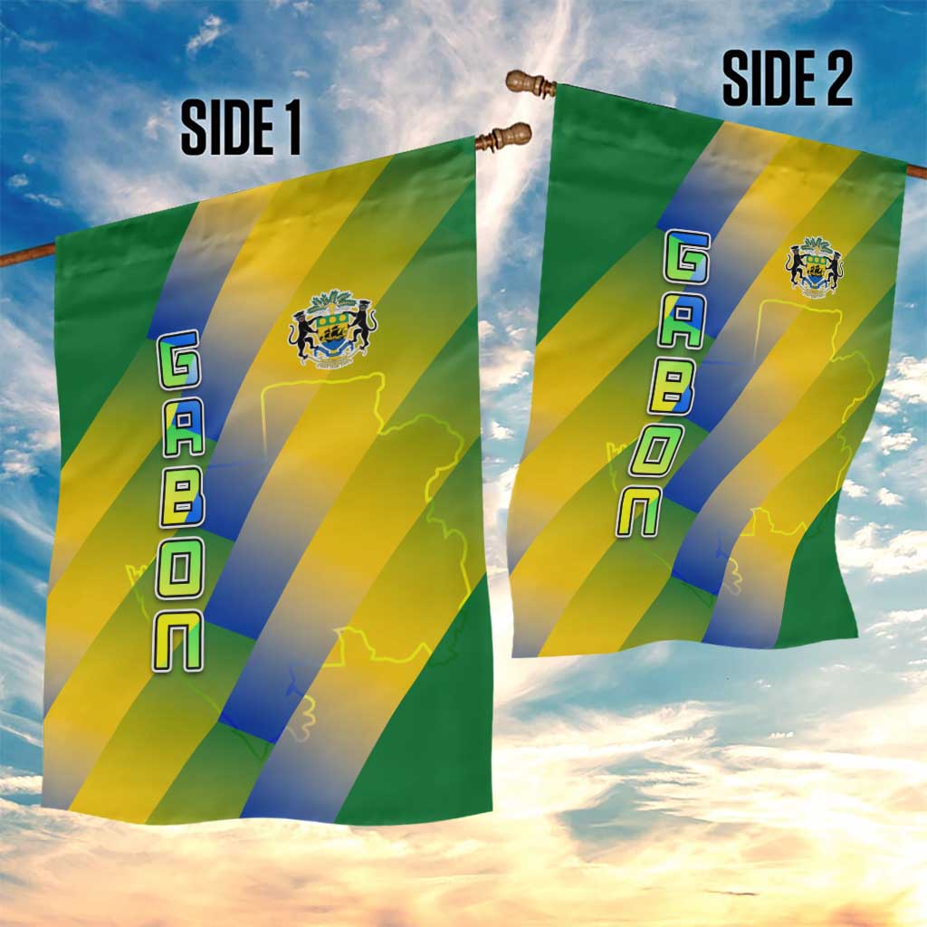 Gabon Flag Garden Flag - National Coat of Arms and Vertical Design TS04