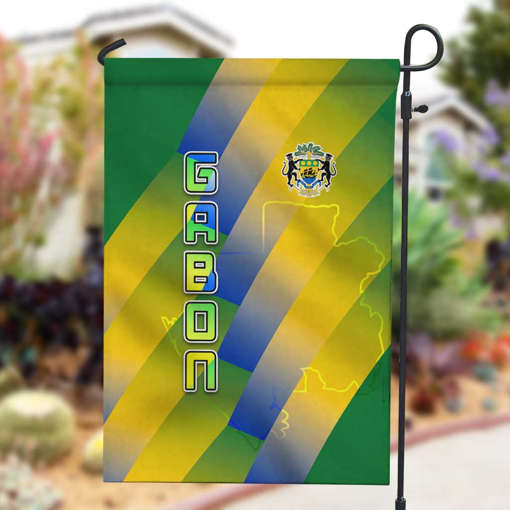 Gabon Flag Garden Flag - National Coat of Arms and Vertical Design TS04