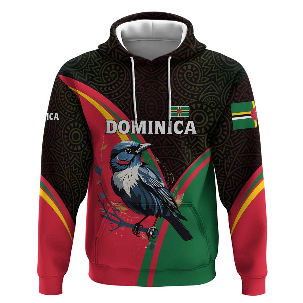 Dominica Hoodie with Sisserou Parrot and Tribal Pattern Design TS04