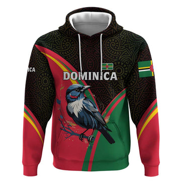 Dominica Hoodie with Sisserou Parrot and Tribal Pattern Design TS04