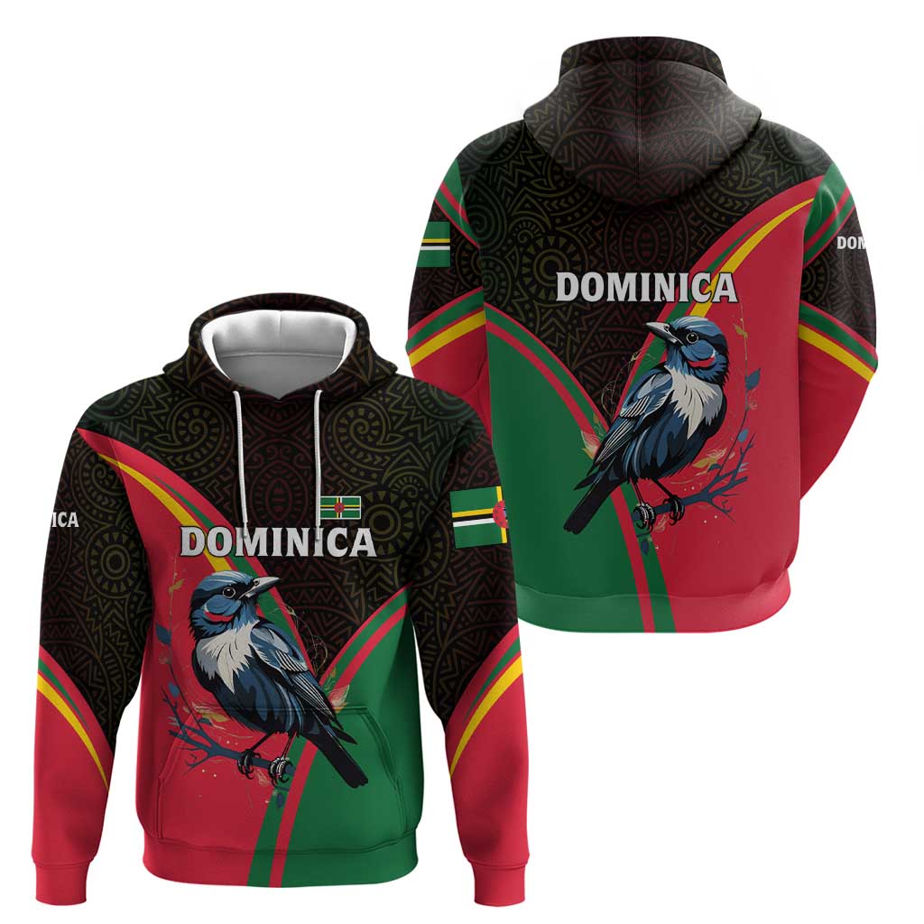 Dominica Hoodie with Sisserou Parrot and Tribal Pattern Design TS04
