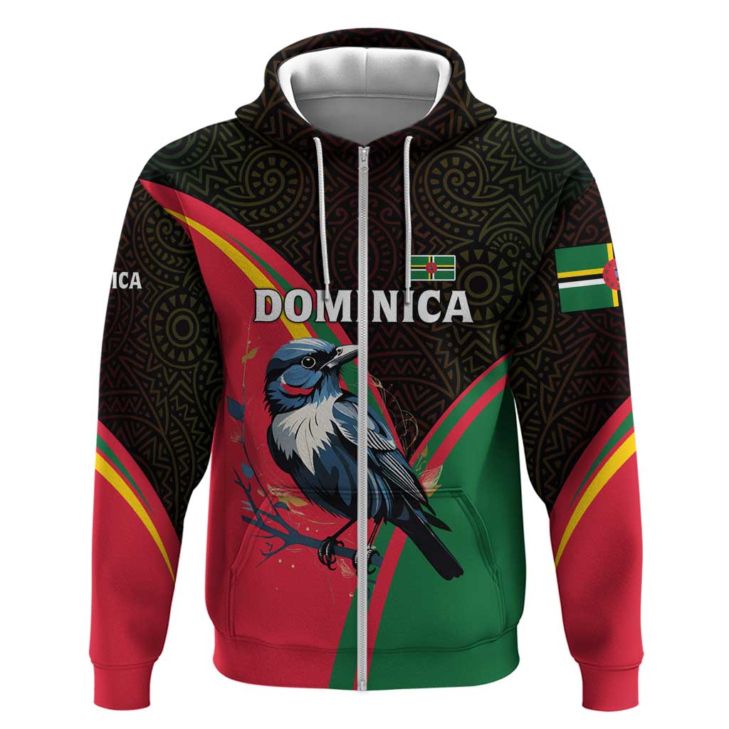 Dominica Hoodie with Sisserou Parrot and Tribal Pattern Design TS04