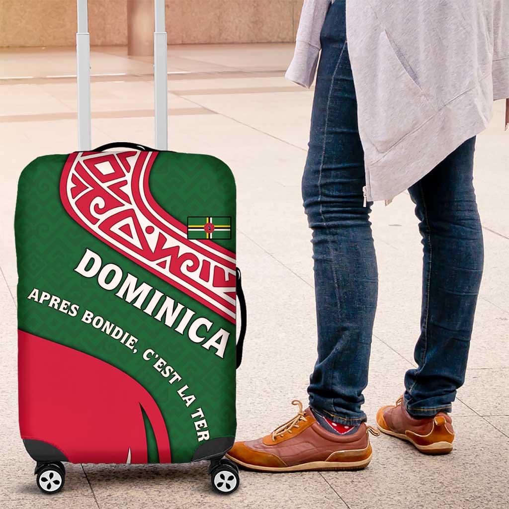 Dominica Luggage Cover with Sisserou Parrot and Tribal Pattern Design TS04