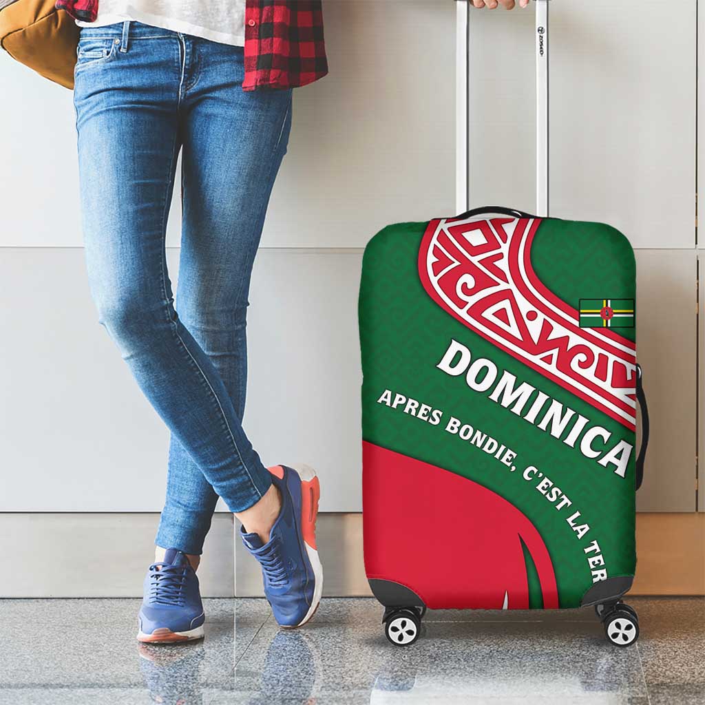 Dominica Luggage Cover with Sisserou Parrot and Tribal Pattern Design TS04