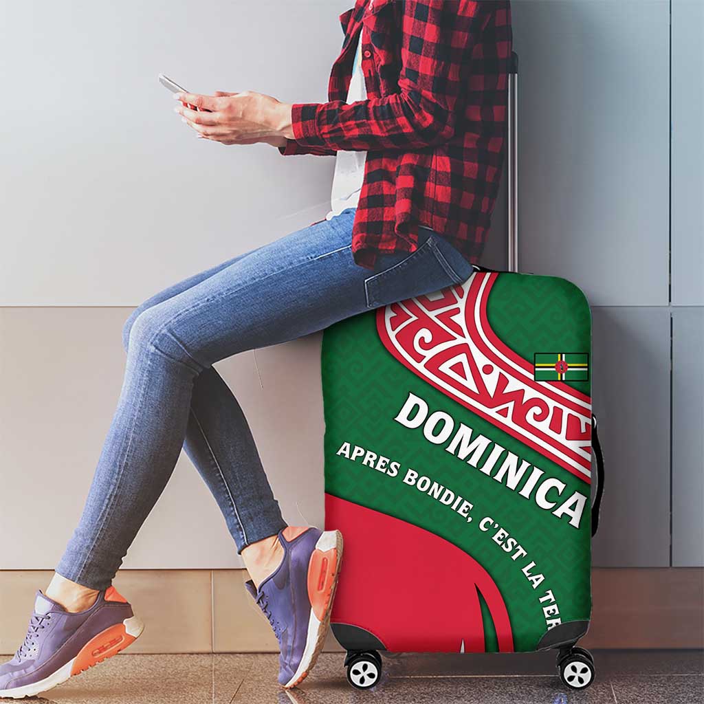 Dominica Luggage Cover with Sisserou Parrot and Tribal Pattern Design TS04