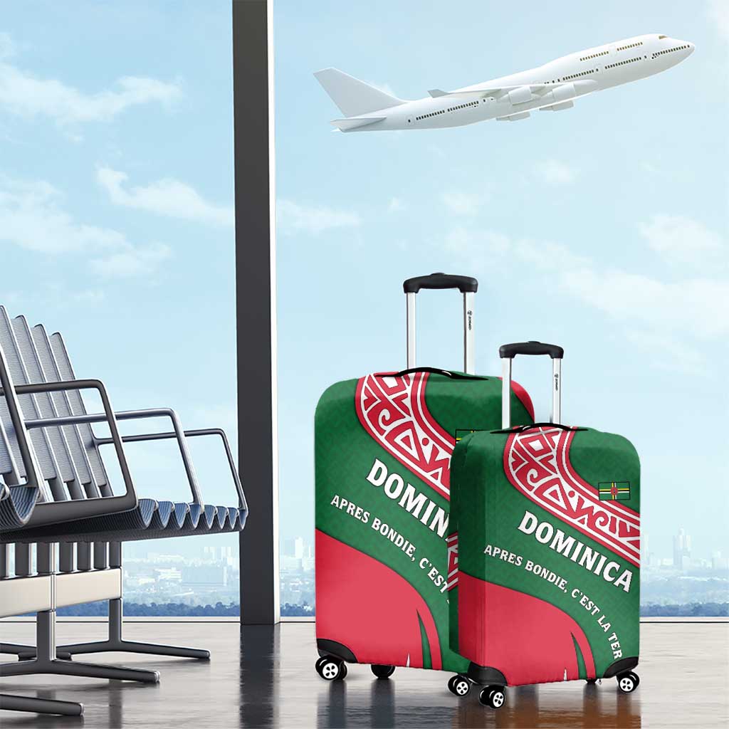 Dominica Luggage Cover with Sisserou Parrot and Tribal Pattern Design TS04