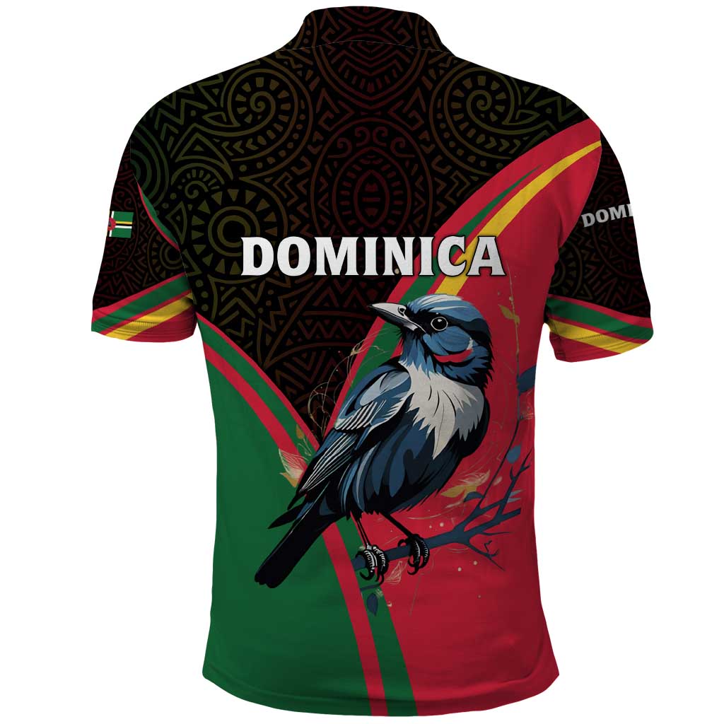 Dominica Polo Shirt with Sisserou Parrot and Tribal Pattern Design TS04