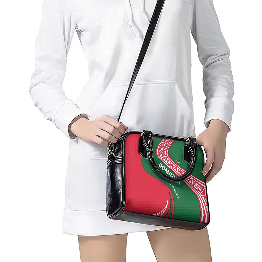 Dominica Shoulder Handbag with Sisserou Parrot and Tribal Pattern Design TS04