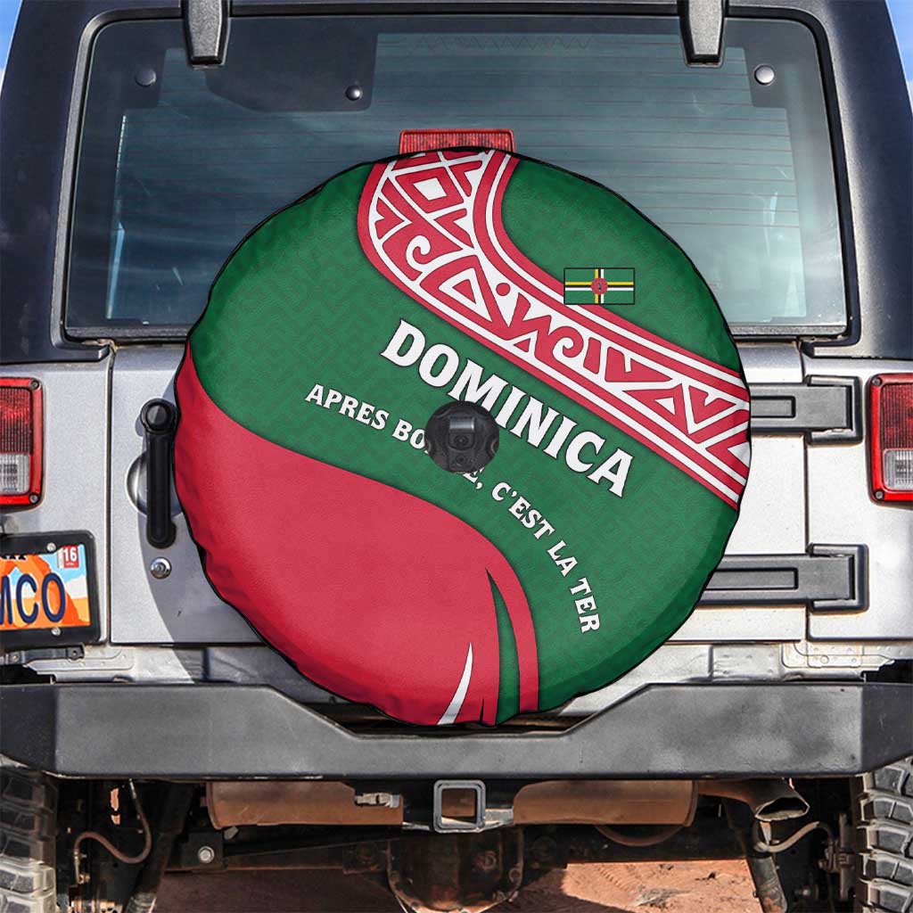 Dominica Spare Tire Cover with Sisserou Parrot and Tribal Pattern Design TS04