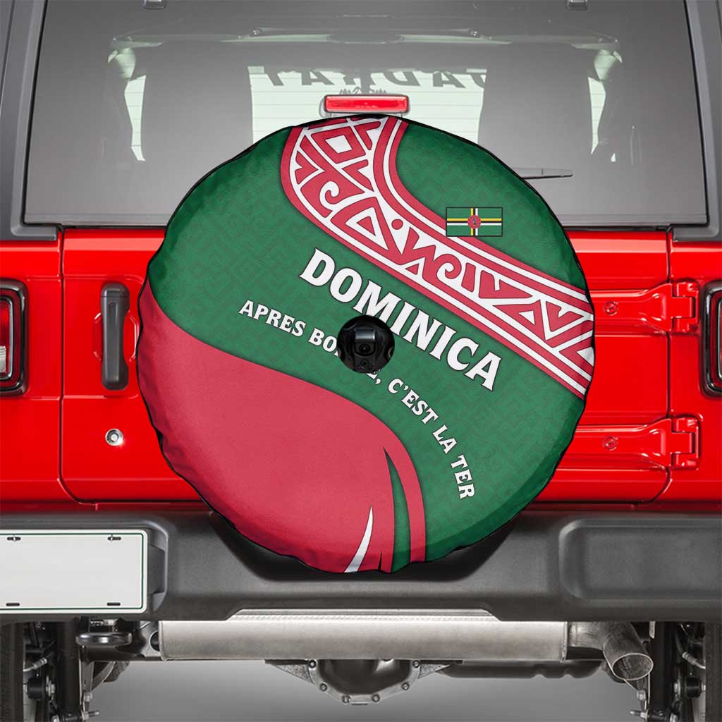 Dominica Spare Tire Cover with Sisserou Parrot and Tribal Pattern Design TS04