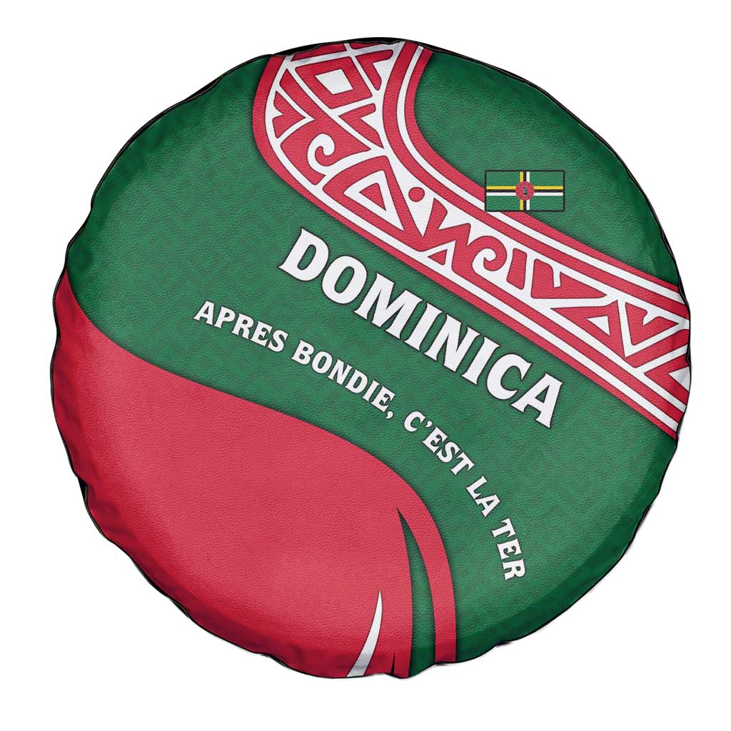 Dominica Spare Tire Cover with Sisserou Parrot and Tribal Pattern Design TS04