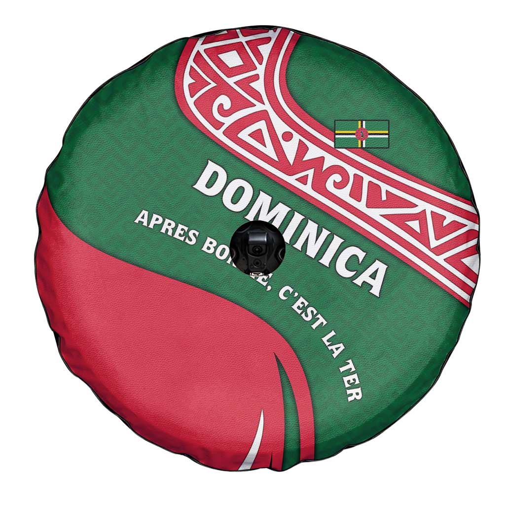 Dominica Spare Tire Cover with Sisserou Parrot and Tribal Pattern Design TS04