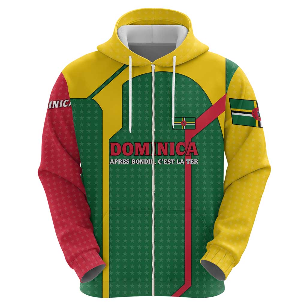 Dominica Flag Hoodie National Parrot and Stars Design with Motto Apres Bondie Cest La Ter TS04