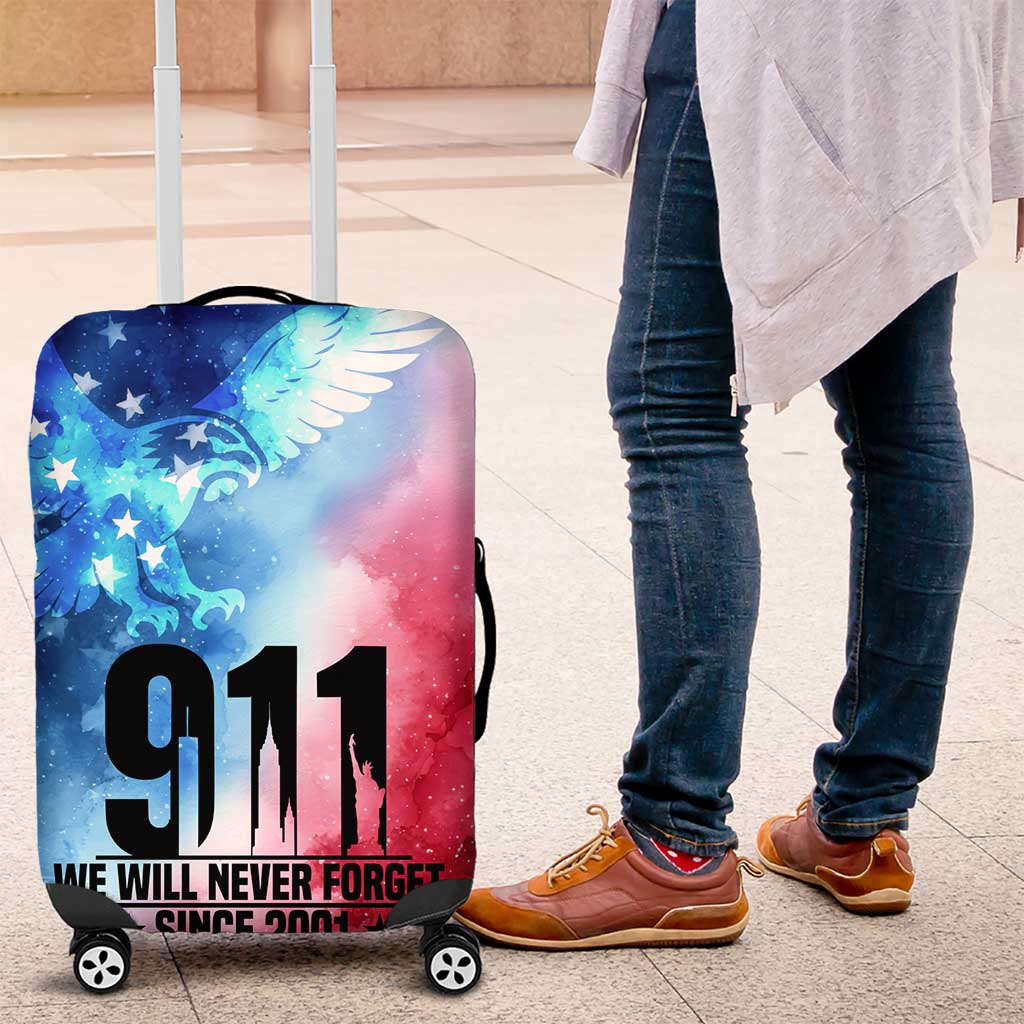 Patriotic 911 Memorial Patriot Day Luggage Cover American Flag and Bald Eagle TS04