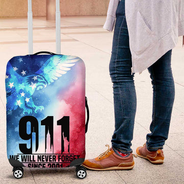 Patriotic 911 Memorial Patriot Day Luggage Cover American Flag and Bald Eagle TS04