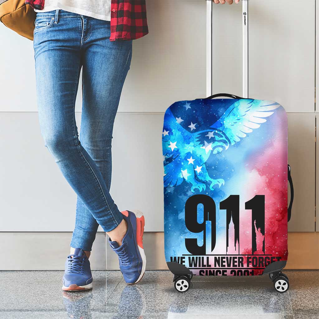 Patriotic 911 Memorial Patriot Day Luggage Cover American Flag and Bald Eagle TS04