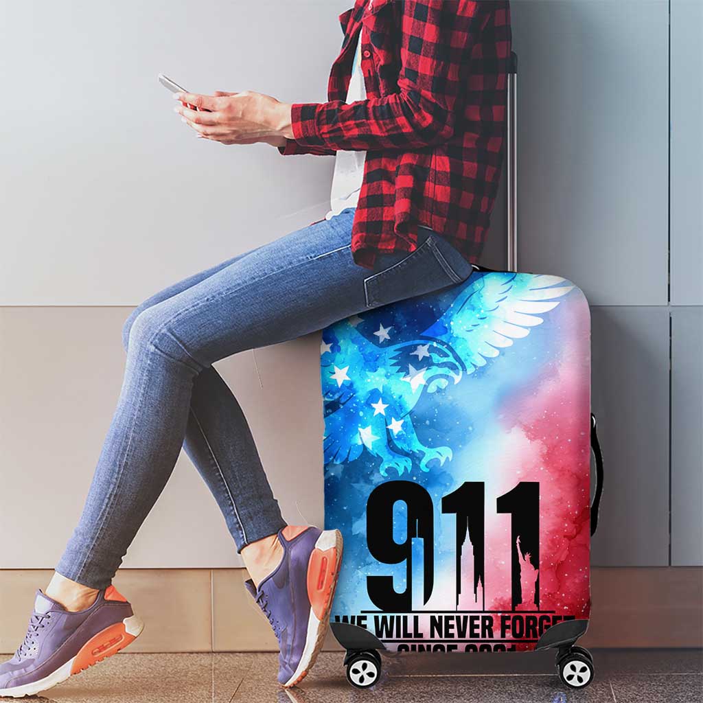 Patriotic 911 Memorial Patriot Day Luggage Cover American Flag and Bald Eagle TS04