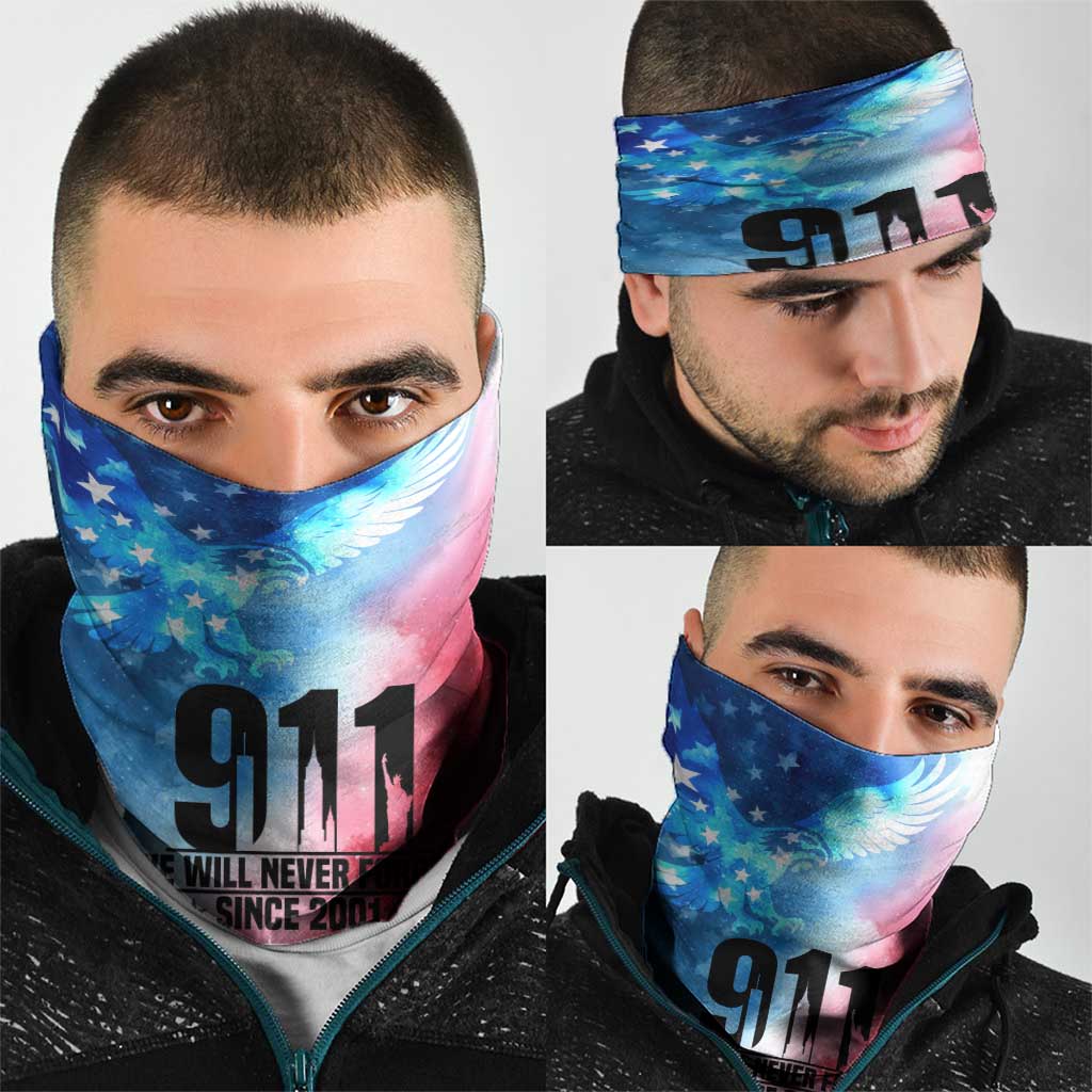 Patriotic 911 Memorial Patriot Day Neck Gaiter American Flag and Bald Eagle TS04