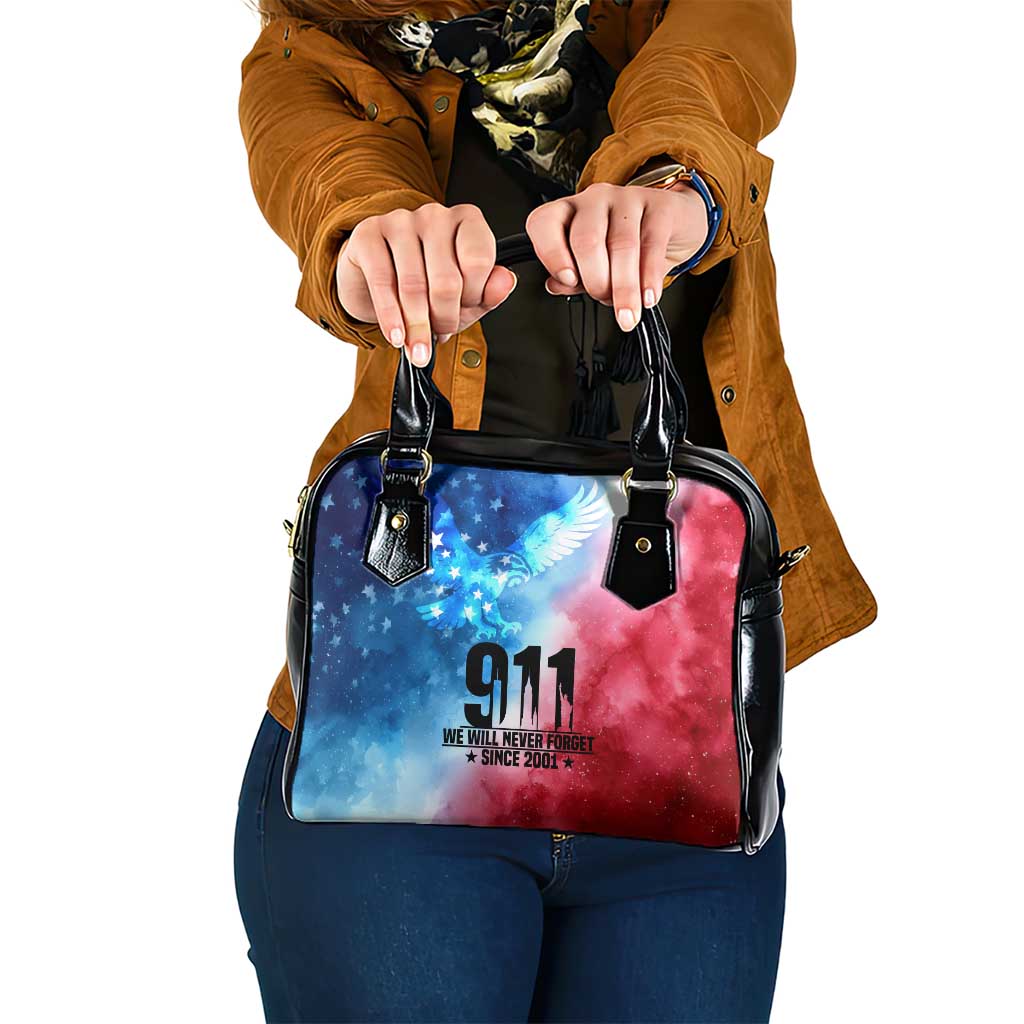 Patriotic 911 Memorial Patriot Day Shoulder Handbag American Flag and Bald Eagle TS04