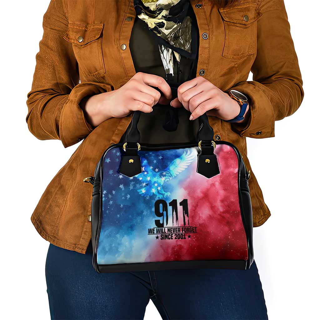 Patriotic 911 Memorial Patriot Day Shoulder Handbag American Flag and Bald Eagle TS04