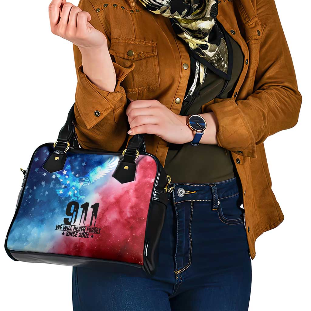 Patriotic 911 Memorial Patriot Day Shoulder Handbag American Flag and Bald Eagle TS04