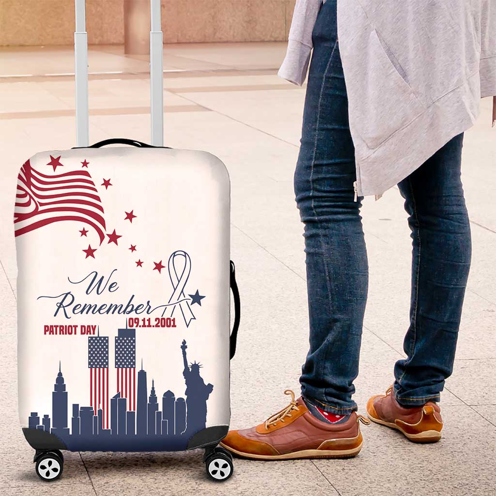 Patriot Day 911 Memorial Luggage Cover American Flag and New York City Skyline Design TS04